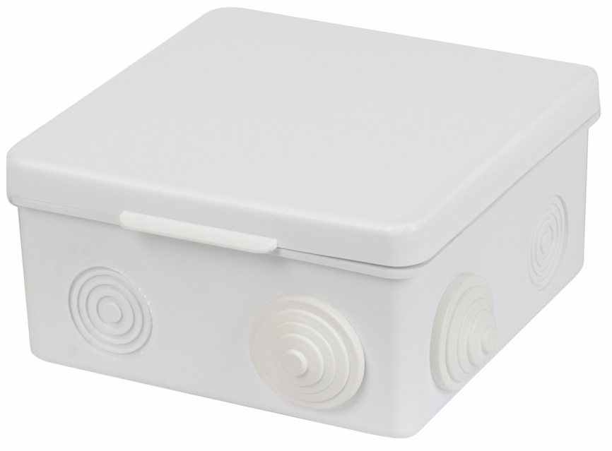 Коробка распаячная о/у 100х100х55 мм IP54 8 входов, белая, с крышкой TDM фото 1