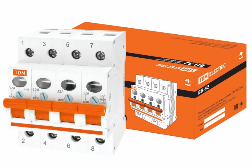 Выключатель нагрузки ВН-32 4/32А TDM фото 1