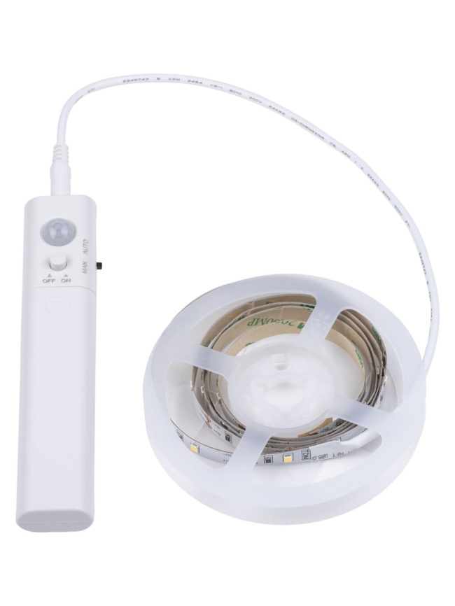 Умная подсветка SMD2835-30LED/m-IP20-5В-2,4Вт-6000К(1 м), датчик движ., 4хААА TDM фото 2