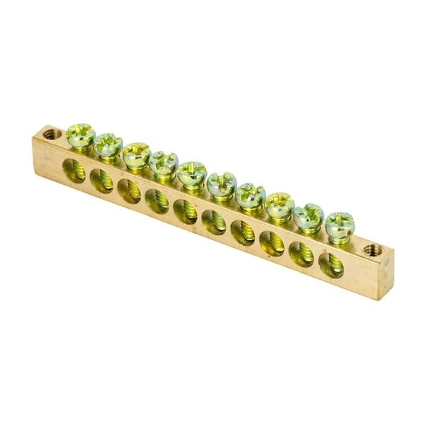 Шина "0" РЕ 63.10 6х9мм (10групп/крепеж по краям) латунь EKF фото 1