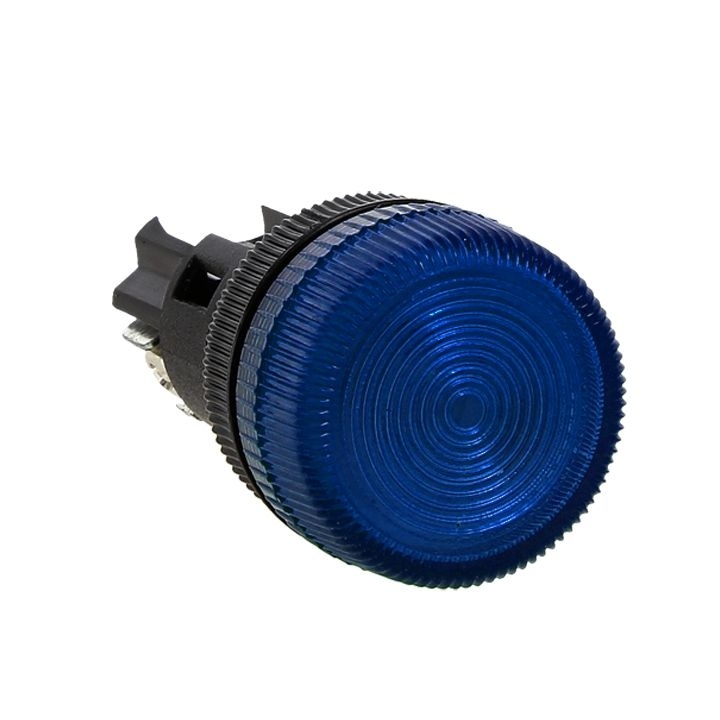 Лампа сигнальная ENS-22 синяя с подсветкой 220В фото 1