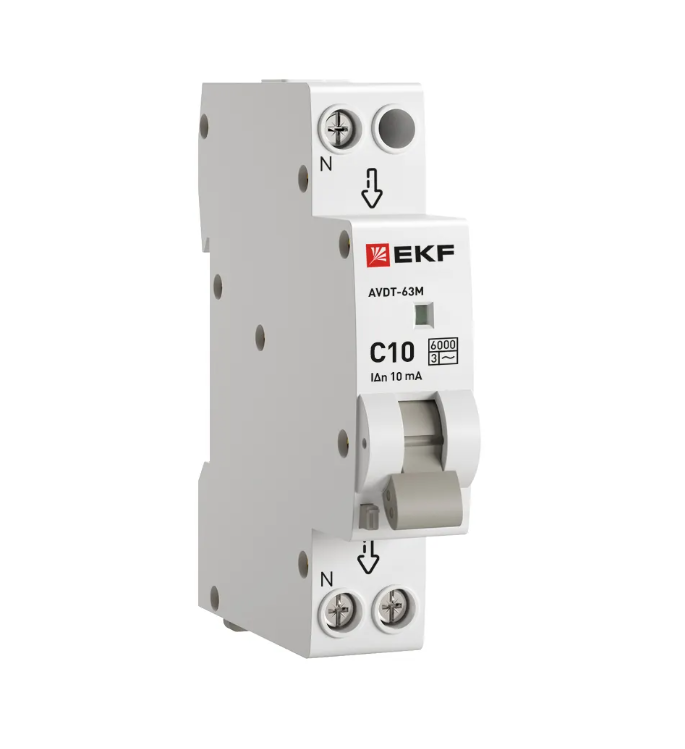 Диф.автомат АВДТ-63М 10А/10мА EKF фото 1