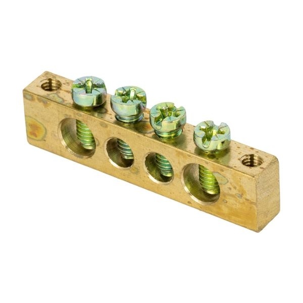 Шина "0" РЕ 63.04 6х9мм (4групп/крепеж по краям) латунь EKF фото 1