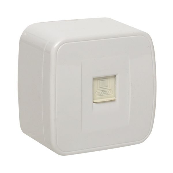 "Минск" Розетка RJ-45 1-местная, ОП 1А, 120В, белая EKF фото 1