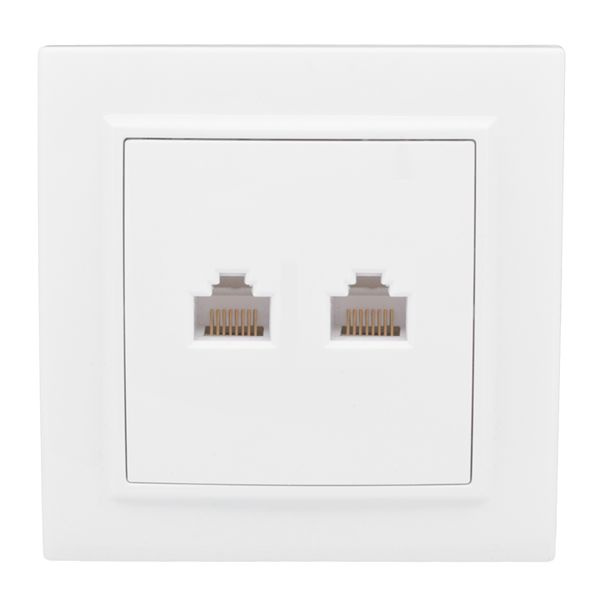 "Минск" Розетка RJ-45+Phone СП белая EKF фото 1