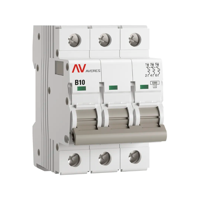 Выключатель AV-6 3P 10A (B) 6kA EKF AVERES фото 1