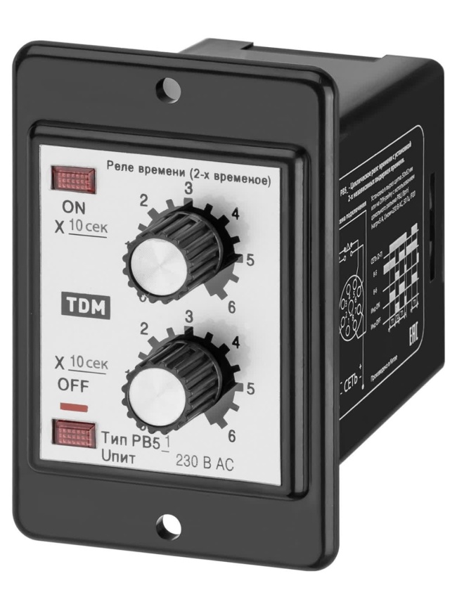 Реле времени РВ51-2Т-60х60cек-5А-220В-8Ц/Щ TDM фото 1