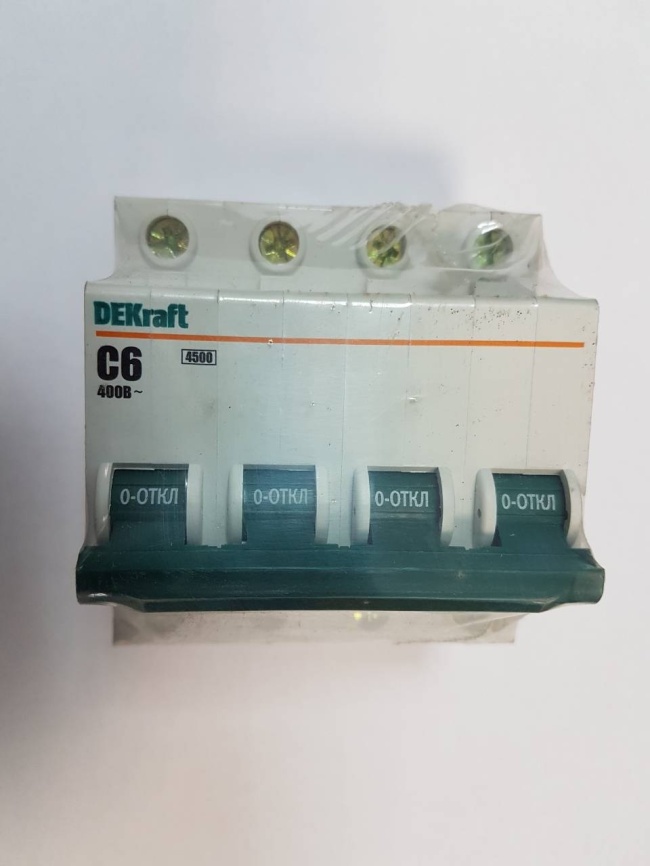 Выключатель 4P 6А ВА 101 4.5кА DEKraft фото 1