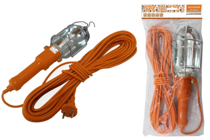 Светильник переносной УП-2Р-05, 60 Вт, Е27, 5 метров, Народный фото 1