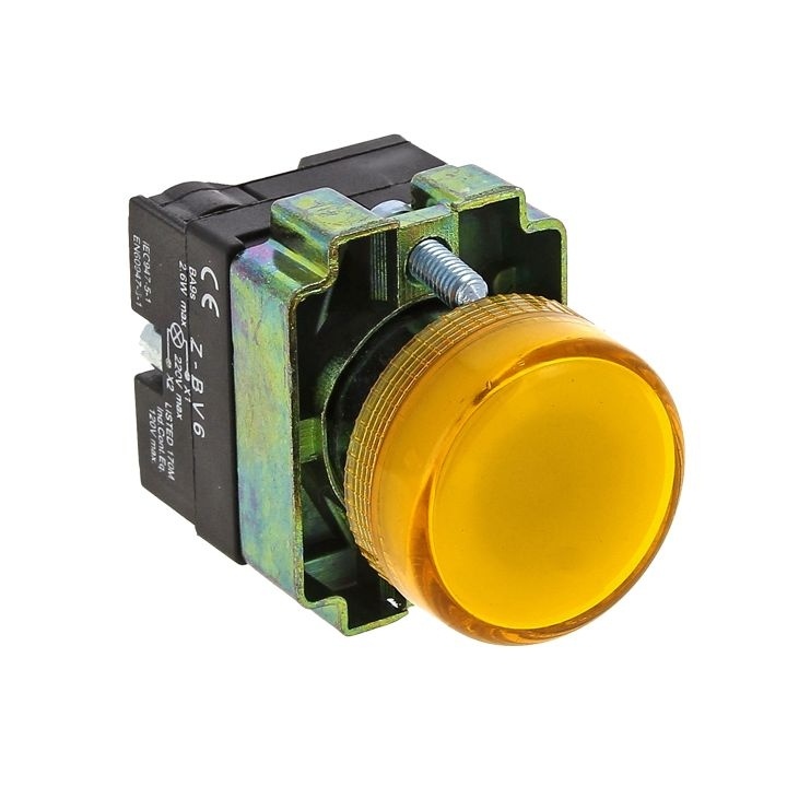 Лампа сигнальная BV65 желтая с подсветкой EKF фото 1