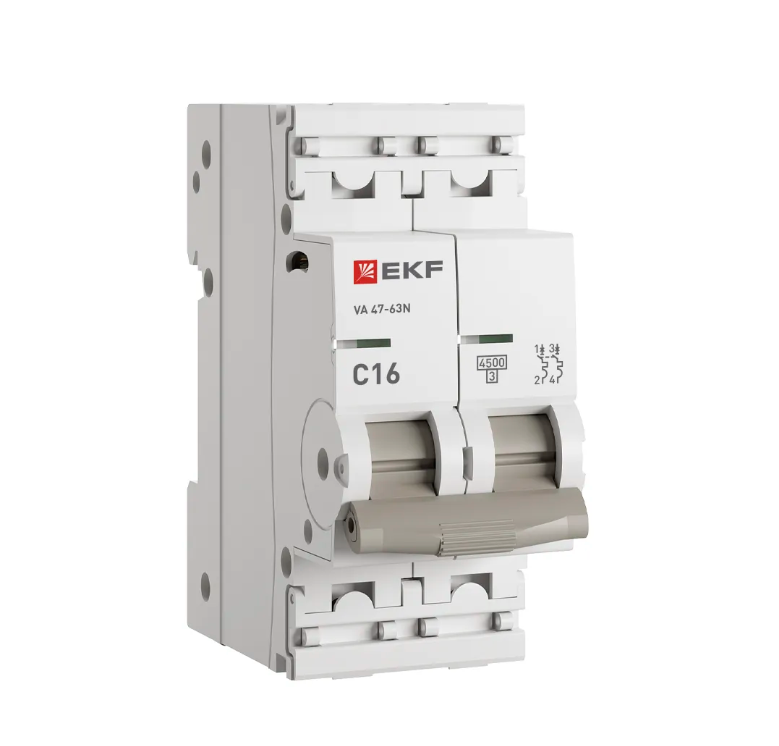 Выключатель ВА 47-63 2P 16А (С) 4,5 kA EKF PROxima фото 1