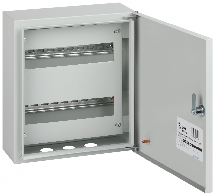 Корпус металлический навесной ЭРА SIMPLE ЩРН-24 (330х300х120) IP31 УХЛ3 серый фото 1