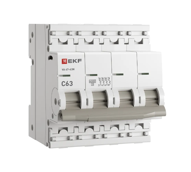Выключатель ВА 47-63N 6кА 4P 63А (C) EKF PROxima фото 1