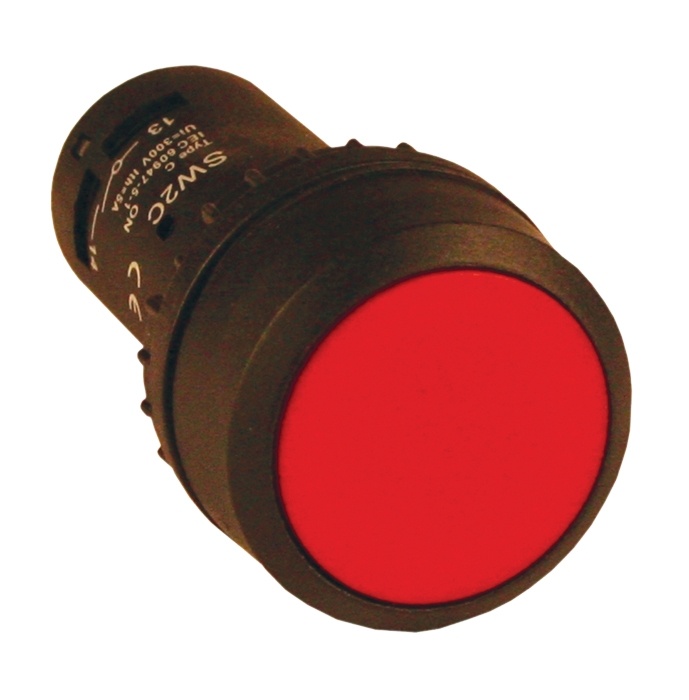 Кнопка с фиксацией красная SW2C-11 NO+NC EKF  фото 1
