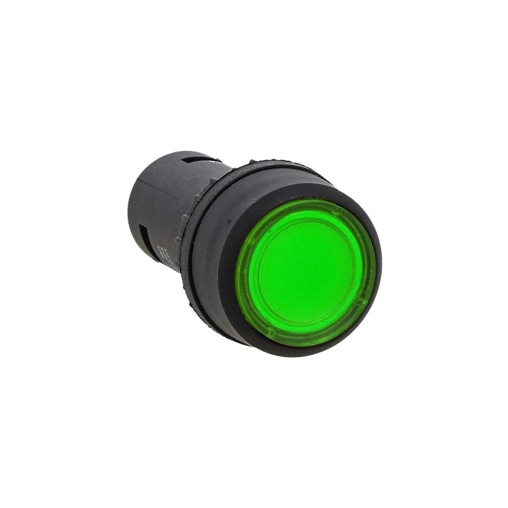 Кнопка SW2C-10D зеленая с подсветкой фото 1