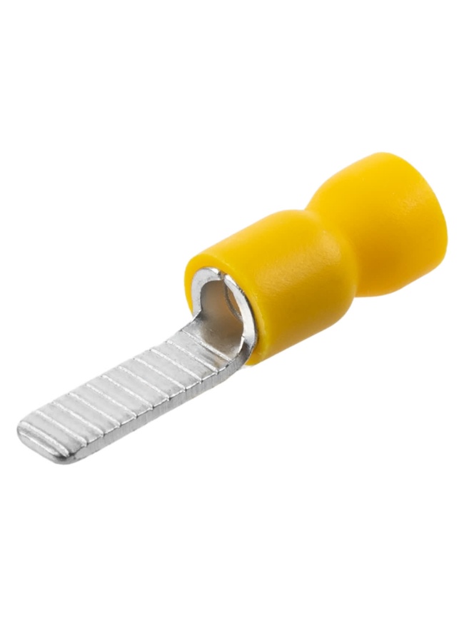 Наконечник штыревой плоский изолированный НШПИ 4,0-6,0 желтый (50 шт.) TDM фото 1