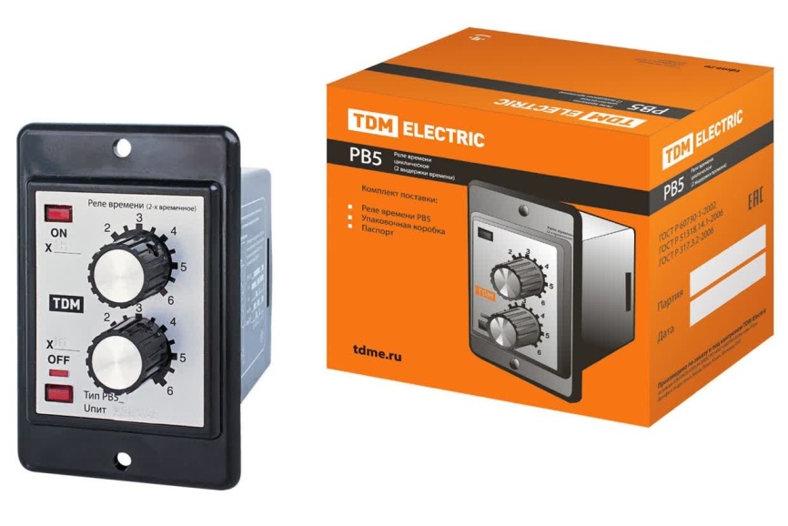 Реле времени РВ53-2Т-60х60мин-5А-220В-8Ц/Щ TDM фото 1
