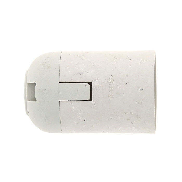 Патрон пластиковый Е27 подвесной, белый термостойкий EKF фото 1
